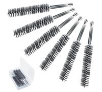 6 cepillos de tubo de acero inoxidable de 15 mm para limpieza de taladro eléctrico, mango hexagonal, cepillo de alambre de par trenzado, cepillo de limpieza