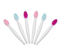 6 cepillos exfoliantes de labios, mini cepillo exfoliante de silicona de doble cara para hombres y mujeres, aclaramiento de labios para labios oscuros (rosa, verde y morado)