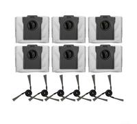 6 cepillos laterales y 6 bolsas de polvo Kit de repuesto para Dreame para Aqua10 Roller, RLH31CE, RLH71DE Robot Aspirador Accesorios
