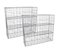 6 Cestas de Gaviones Metálicos 100x30x30cm para Paisajismo Decoración Jardín Exterior Gaviones Resistentes a la Intemperie y Corrosión con Par de Guantes Protectores 180 Conectores + 24 Ganchos GRATIS
