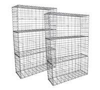 6 Cestas de Gaviones Metálicos 100x80x30cm para Paisajismo Decoración Jardín Exterior Gaviones Resistentes a la Intemperie y Corrosión con Par de Guantes Protectores 180 Conectores + 24 Ganchos GRATIS