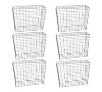 6 Cestas de Gaviones Metálicos 100x95x30cm para Paisajismo Decoración Jardín Exterior Gaviones Resistentes a la Intemperie y Corrosión con Par de Guantes Protectores 180 Conectores + 24 Ganchos GRATIS