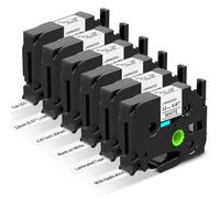 6 cintas compatibles con Brother P-touch de 12 mm TZe-231 Tz tape 12 mm 0.47 White TZe231 AZe231 P touch blanco laminado cinta para Brother Ptouch H100LB H105 1010 H107 1000 1005, negro sobre blanco