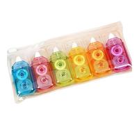 6 cintas correctoras compactas portátiles beiges para una escritura suave, ergonómica, cómoda, cobertura oculta, escuela, oficina, uso invisible, cinta correctora