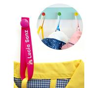 6 Cintas para Colgar Ropa sin Coser. Colgadores Personalizados con Nombre para Colgar Chaquetas y Batas de los niños en el Cole y guardería. Etiquetas de Tela