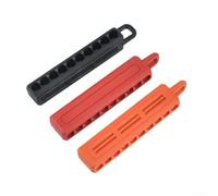 6 cinturones de almacenamiento de herramientas con 10 agujeros y mosquetón para organización portátil y sujeción segura de puntas de destornillador para uso doméstico y profesional (rojo)
