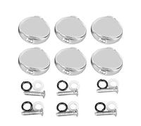 6 clavijas de afinación de guitarra, botones de afinación de guitarra, perillas de afinador de metal, repuesto fácil de instalar, punta de mango con tornillos arandelas (Silver)