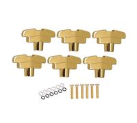 6 clavijas de afinación de guitarra de aleación de zinc, cabezales dorados para guitarra acústica clásica folk, afinadores de repuesto con botones en forma de T, tornillos de montaje, 4 mm(Golden)