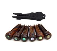 6 clavijas de madera para puente de guitarra acústica, clavijas de puente de guitarra popular, clavijas de repuesto para guitarra, accesorios de pieza de guitarra, extractor de pines de puente de