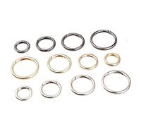 6 clips de resorte de anillo de metal - Mosquetones redondos duraderos for llaveros, bolsos y joyería.(Gold,12mm)