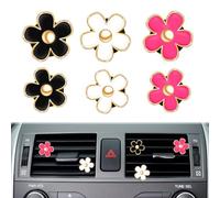 6 Clips de Ventilación de Flores de Margarita Clip Flor Margarita Clip Difusor de Margarita Clips de Ventilación de Perfume Puede Contener Tabletas Perfumadas Decoración de Coche