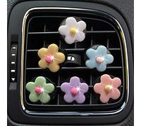 6 clips de ventilación de margaritas, ambientadores de coche con flores lindas, clips de ventilación para difusor de coche, clip de ventilación glamuroso, decoración interior de coche, accesorios para