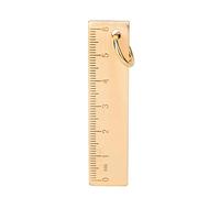 6 cm de longitud regla de latón de oro regla recta práctica de metal de cobre de la vendimia 3 mm de espesor Mini regla de latón colgantes para regalo colgante útiles escolares de oficina