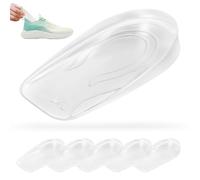 6 cojines de silicona para el talón, cuña de gel y tendón de Aquiles, inserciones transparentes para zapatos para hombres y mujeres, comodidad y alivio del dolor (2 cm)