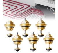 6 colectores de calefacción por suelo radiante, M30 x 1,5 mm, latón G1/2, núcleo de válvula niquelado, actuador Ufh, distribuidor de agua para circuitos de calefacción por suelo radiante