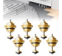 6 colectores de calefacción por suelo radiante, M30 x 1,5, núcleo de válvula de retorno, pernos de retorno G1/2, inserto de válvula para distribuidor, distribuidor de agua, accesorios para actuador