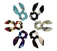 6 coleteros con lazo para el cabello, coleteros con orejas de conejo, gatos, estrellas, lunas, coleteros para el pelo, lazos para coleta de caballo para mujeres y niñas