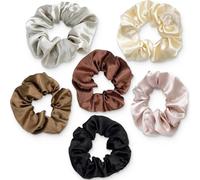 6 Coleteros de Satén,Coleteros de Tela Coloridas, Scrunchies Gasa Elástico,Scrunchies Seda para Pelo de Mujer,para Niña/Mujer, Adecuado para Deportes, Fiestas, Escuelas, Viajes, etc