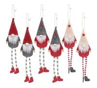 6 colgantes de Navidad de pierna larga de Papá Noel sueco para árbol de muñecas, adorno para festivales, baby shower, accesorios de muñeca de Navidad