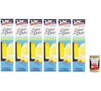 6 colores paneangeli para dulces amarillos. Un práctico tubo para amarillear pasta de azúcar, mazapán, esmaltes y cremas para decoraciones y revestimientos + Polpa italiana Gourmet 400 g