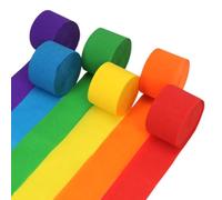 6 Colores Papel Crepe, Papel Crepé Colores 25m*4.5cm para Decoración, Serpentinas Papels Crepé para Todo Tipo de Fiestas, Bodas, Cumpleaños