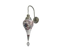 (6 Colores Turco marroquí Aplique de Pared lámpara de Mosaico de Cristal lámpara de Pared Bohemia 1 luz Luces de Pared para decoración del hogar Comedor cafetería Bar Pasillo Pasillo, A Hecho en