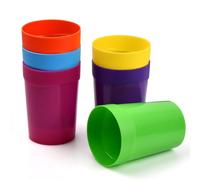 6 Colores Vasos de Plástico Reutilizable Irrompibles, Copas Apilables Duro 400ML, Vaso para Beber de Fiestas, Tazas Apilables Deportivos, Dientes Taza para Infantil Camping Pícnics Viajes Parrilla