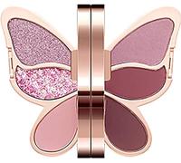 6 Colors Butterfly Eyeshadow Palette Makeup Blendable Long Lasting Waterproof Palette Pearl Glitter Matte Color Makeup Butterfly Makeup Palette Set (#04)