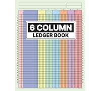 6 Column Ledger Book: Colorful Accounting Log for Small Business & Personal Finances | 8.5" x 11", 80 Pages