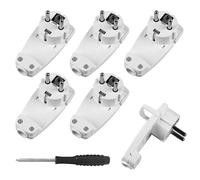 6 conectores acodados con protección de contacto, conector angular, conector angular extraplano, conector en ángulo, resistente al agua, enchufe europeo con mango plegable y 1 destornillador, sin