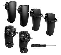 6 conectores acodados de 250 V 16 A, enchufe Schuko plano, enchufe europeo con mango plegable, conector Schuko en ángulo, protección de contacto IP20 para cables de hasta 3 x 1,5 mm², color negro