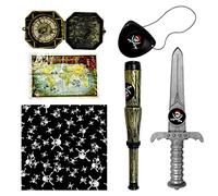 6 Conjuntos Piratas, Sable Pirata, MáScara De Ojos Pirata, Diadema De Calavera, Accesorios Piratas De SimulacióN, Decoraciones De Halloween, Decoraciones De Fiestas TemáTicas