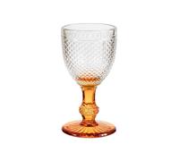 6 Copas De Vidrio Diamantado Base Naranja Vino 20 H&H
