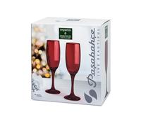 6 Copas Flute Imperial De Vidrio Color Rojo Cl 21. Aptas Para Lavavajillas En