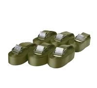 6 Correas tensoras con Cierre de sujeción, Correas de Amarre con una Capacidad de hasta 250 kg,Fabricadas según DIN EN 12195-2, Longitud 3m / 4m / 5m / 6m de Ancho 25 mm (Verde Oliva, 4 m)