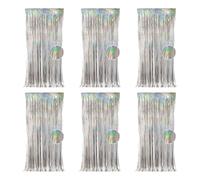 6 cortinas de fondo de papel de aluminio transparente para decoración de fiestas, escenario, pared, fondo de fotos, cinta de respaldo, decoración de baby bash