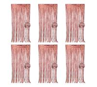 6 cortinas de fondo de papel de aluminio transparente para decoración de fiestas, escenario, pared, fondo de fotos, cinta de respaldo, decoración de baby bash