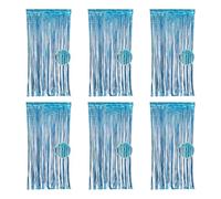 6 cortinas de fondo de papel de aluminio transparente para decoración de fiestas, escenario, pared, fondo de fotos, cinta de respaldo, decoración de baby bash