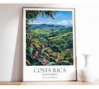 6 Costa Rica Poster Costa Rica Travel Print North America Travel Art Tropical Decor Floral Art A4 Poster on Canvas - Inspirador Motivacional Arte de la pared Vida diaria Cita alentadoras frases corta