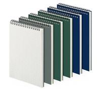 6 cuadernos de encuadernación de doble alambre con 70 hojas cuadriculadas, cuaderno de notas de tapa dura para escribir diarios, mapas mentales, tomar notas para estudiantes