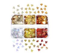 6 cuadrículas hojas de arce para arte de uñas con purpurina, hoja de arce, otoño, manicura 3D, decoración de uñas, pegatinas para uñas para arte de uñas, pegatinas de uñas de lujo para gel