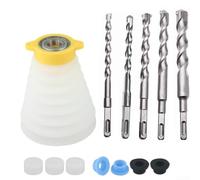 6 cubiertas de silicona para taladro de martillo eléctrico SDS, cuenco colector a prueba de polvo con juntas, recogedor de polvo resistente a la humedad para brocas de 6 a 14 mm (vástago cuadrado)