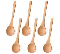6 cucharas de miel de madera, pequeñas cucharas de madera para mezclar y servir para condimentos, condimentos, café, té y azúcar