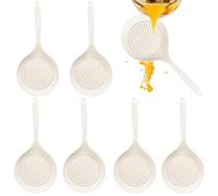6 cucharas de silicona con ranuras, cucharas ranuradas de silicona, cucharas escurridoras de silicona, cucharas coladoras de cocina, antiadherentes, para escurrir y asar, 36,2 x 16,2 cm