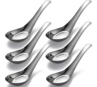 6 cucharas de sopa, cuchara de mesa de acero inoxidable, cuchara de sopa asiática, cucharas de cena para Pho Wonton, albóndigas, fideos, caldo, postre, cereales, miso tailandés