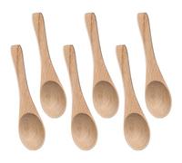 6 cucharas pequeñas de madera para comer, cucharas de madera pequeñas para tarros, cucharadita para remover café, mini cucharas de condimentos de madera para cocina, condimentos, aceite, café, té,