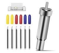 6 cuchillas de punta fina de alta calidad con Hosing, Explore Deep Point Blades y carcasa, hoja para corte profundo, con 2 cuchillas de 30° y 2 cuchillas de 60°/2 cuchillas de 45° (plateado)