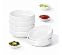 6 cuencos de cerámica para salsas, cuencos pequeños para salsas, juego de cuencos redondos de 9 cm, cuencos redondos para salsa de soja, cuencos blancos para salsa, juego de cuencos de buceo, mini