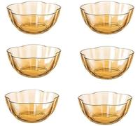 6 cuencos transparentes de postre de flores de cerezo, cuencos de especias, cuencos de salsa, cuencos de cristal para helado, postre, aperitivos, ketchup, salsa de soja, vinagre (marrón)