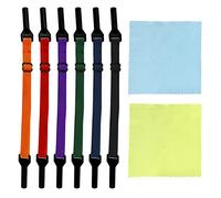 6 cuerdas elásticas para gafas con 2 paños de limpieza, correas ajustables, accesorios antideslizantes, adecuado para hombres, mujeres y niños (6 colores)